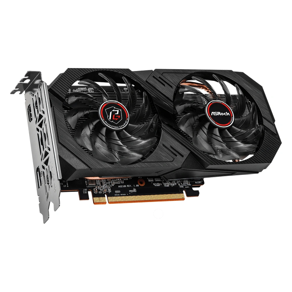 ASRock Graphic Card RX 6500 XT 4GB DDR6 Phantom Gaming OC Dual Fan view 4